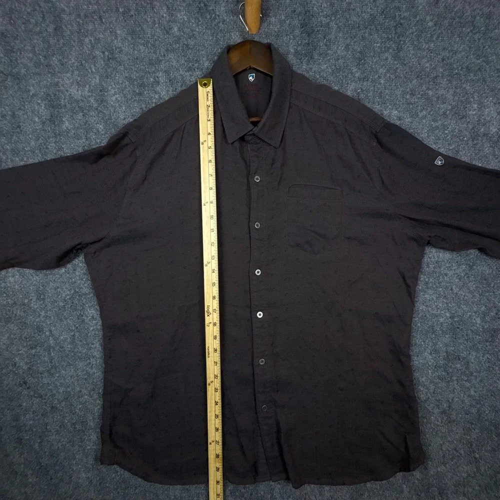 KUHL Shirt Mens XXLarge Brown Long Sleeve Modal Blend Button Down Casual 0402